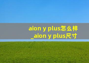 aion y plus怎么样_aion y plus尺寸